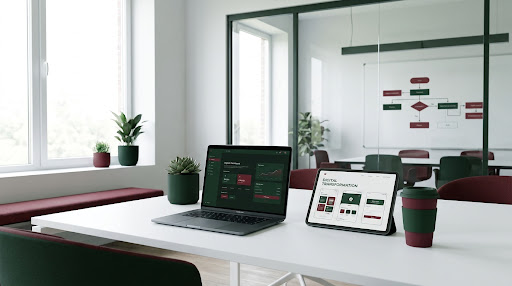 Digital workspace with mobile and web interfaces
